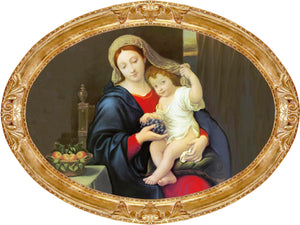 Capezzale classico ovale su tavola 16mm. Madonna con Bambino - brunelleschi