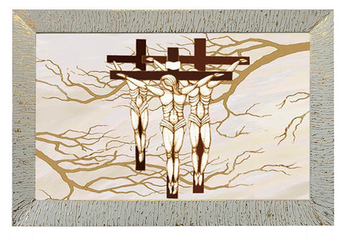 Capezzale moderno con cornice Crocifissione - brunelleschi