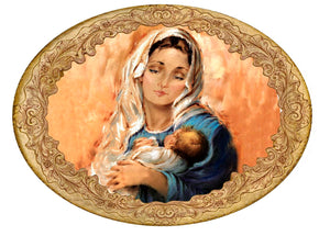 Capezzale classico ovale su tavola 16mm. Madonna con Bambino - brunelleschi