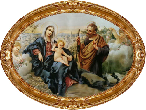 Capezzale classico ovale su tavola 16mm. Sacra Famiglia - brunelleschi