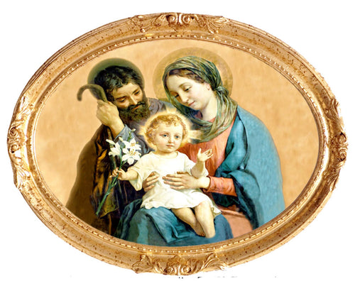 Capezzale classico ovale francesina Sacra Famiglia - brunelleschi