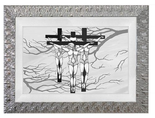 Capezzale moderno con cornice e pass. Crocifissione - brunelleschi