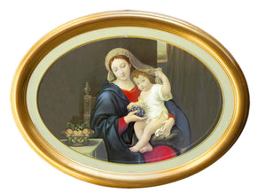 Capezzale classico ovale liscio Madonna con Bambino - brunelleschi