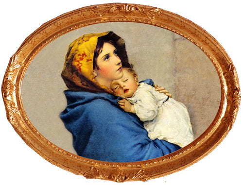 Capezzale classico ovale francesina Madonna con Bambino - brunelleschi