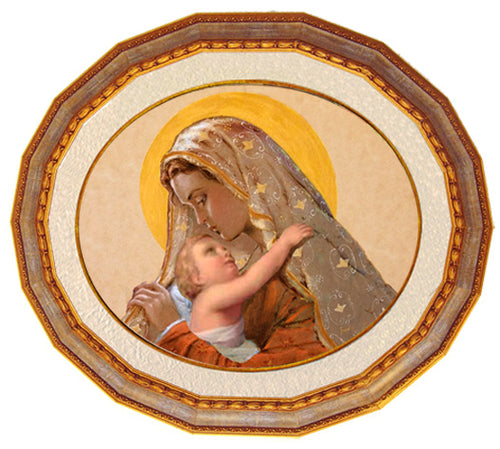 Capezzale classico ovale Madonna con Bambino - brunelleschi