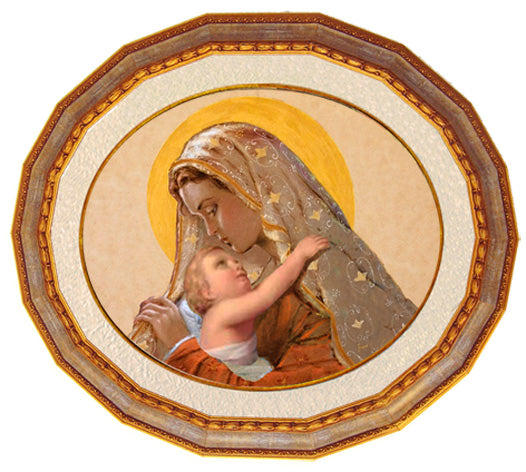 Capezzale classico ovale Madonna con Bambino - brunelleschi