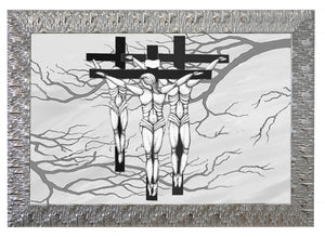 Capezzale moderno con cornice Crocifissione - brunelleschi