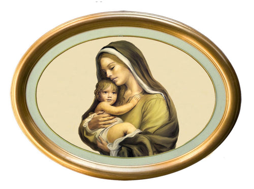 Capezzale classico ovale liscio Madonna con Bambino - brunelleschi